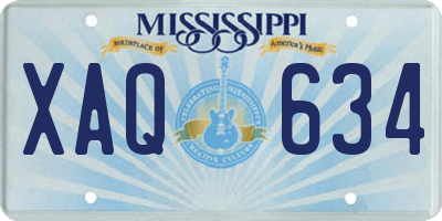 MS license plate XAQ634