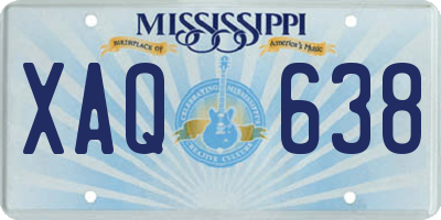 MS license plate XAQ638