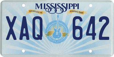 MS license plate XAQ642