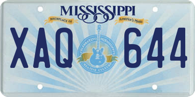 MS license plate XAQ644