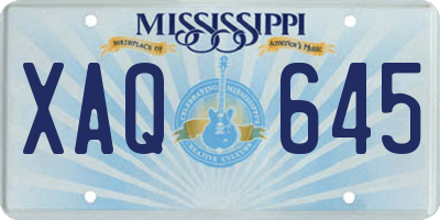 MS license plate XAQ645