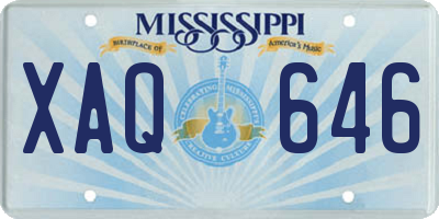 MS license plate XAQ646