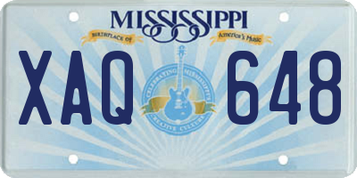 MS license plate XAQ648