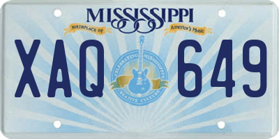 MS license plate XAQ649