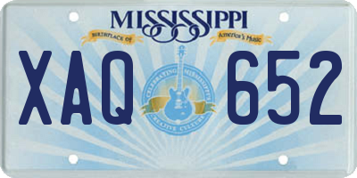MS license plate XAQ652