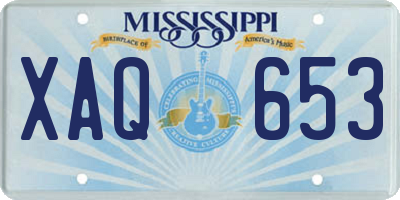 MS license plate XAQ653