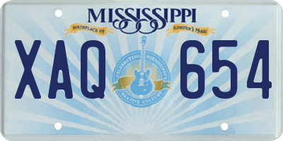 MS license plate XAQ654