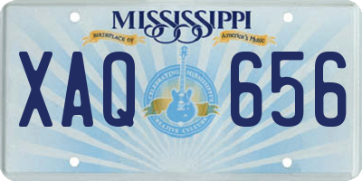 MS license plate XAQ656