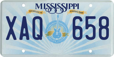MS license plate XAQ658