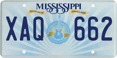 MS license plate XAQ662