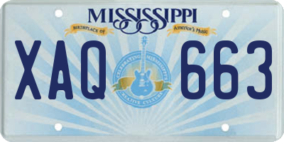 MS license plate XAQ663