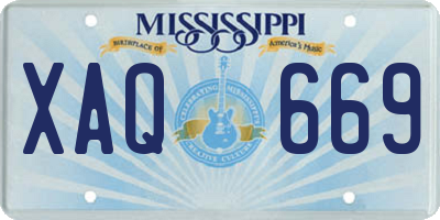 MS license plate XAQ669