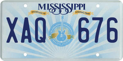 MS license plate XAQ676