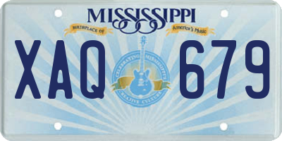 MS license plate XAQ679