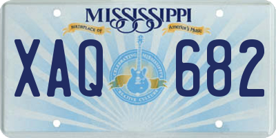 MS license plate XAQ682