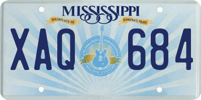 MS license plate XAQ684