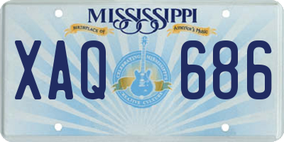 MS license plate XAQ686