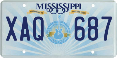 MS license plate XAQ687