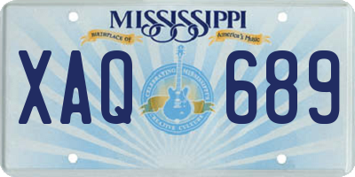 MS license plate XAQ689