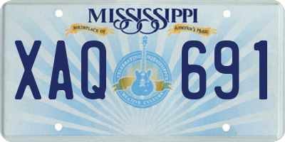 MS license plate XAQ691