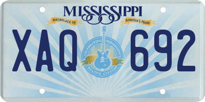 MS license plate XAQ692