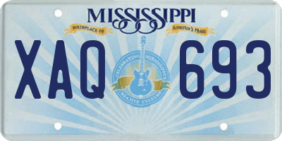 MS license plate XAQ693