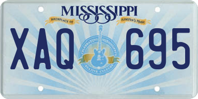 MS license plate XAQ695