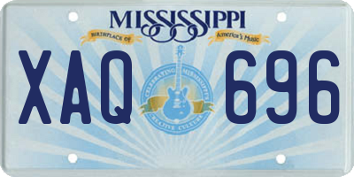 MS license plate XAQ696