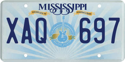MS license plate XAQ697