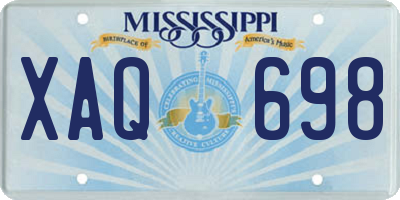 MS license plate XAQ698