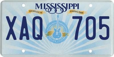 MS license plate XAQ705