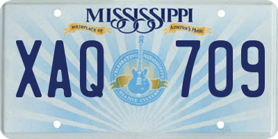 MS license plate XAQ709