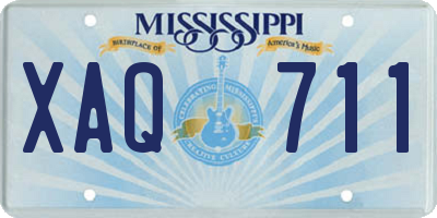 MS license plate XAQ711