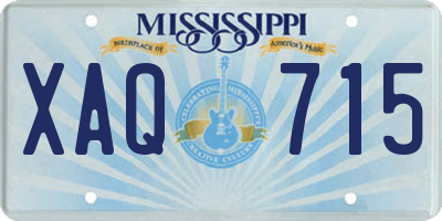 MS license plate XAQ715