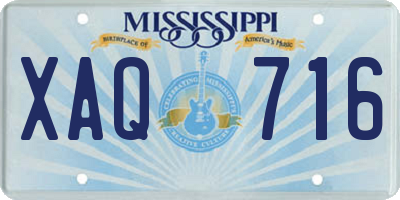 MS license plate XAQ716