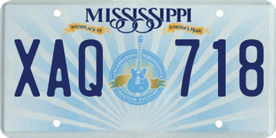 MS license plate XAQ718