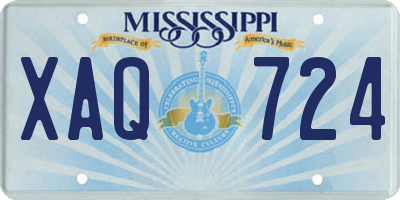 MS license plate XAQ724