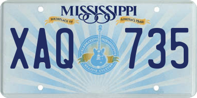 MS license plate XAQ735