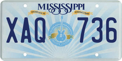 MS license plate XAQ736
