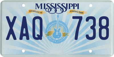 MS license plate XAQ738