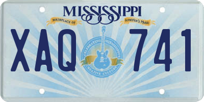 MS license plate XAQ741