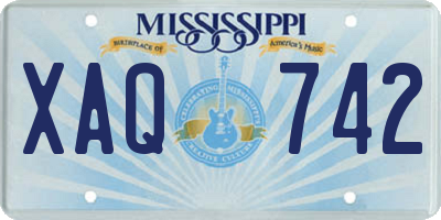 MS license plate XAQ742
