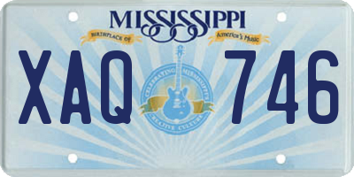 MS license plate XAQ746