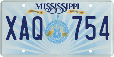 MS license plate XAQ754