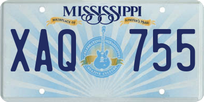 MS license plate XAQ755
