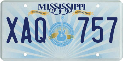 MS license plate XAQ757