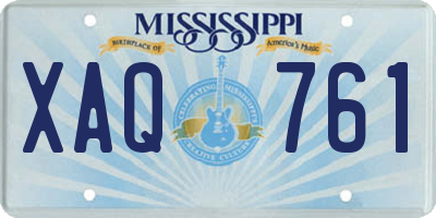 MS license plate XAQ761