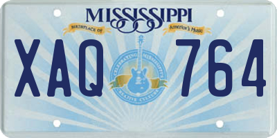 MS license plate XAQ764