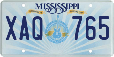 MS license plate XAQ765