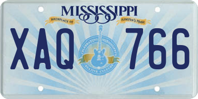 MS license plate XAQ766